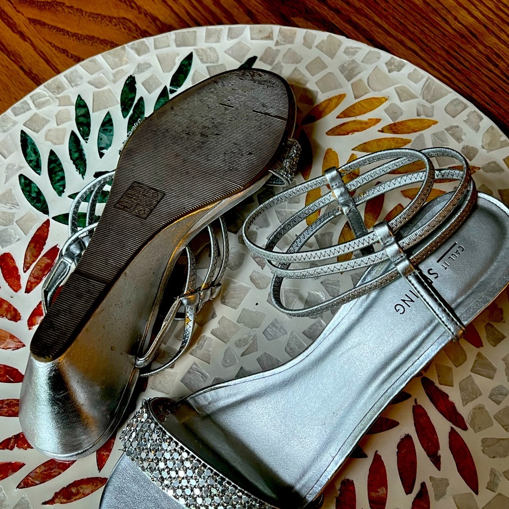 Silver formal shoes
